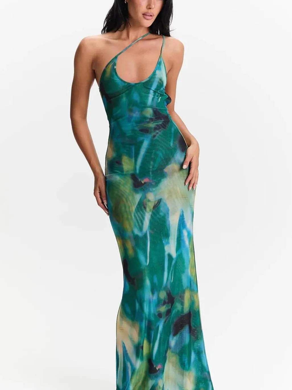 Three Kinds Wearing Method Printing Suspender Dress