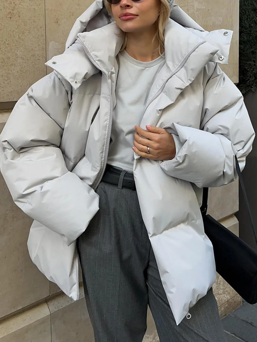 Classic Loose OverSize Style Spun Padded Coat