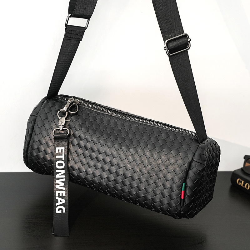 Fashion High Quality Hand-woven Street Couple Cylinder Bag