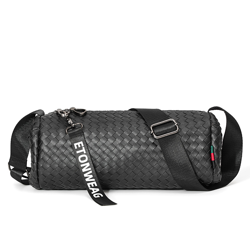 Fashion High Quality Hand-woven Street Couple Cylinder Bag