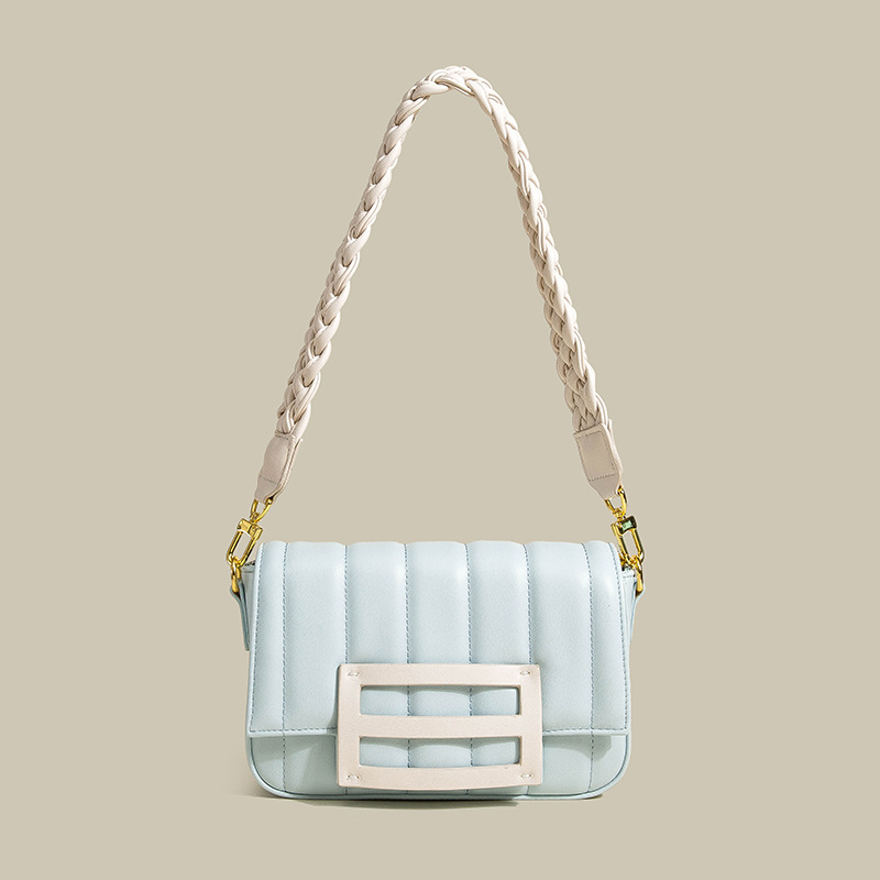 Contrast Woven Broadband Single Shoulder Crossbody Bag