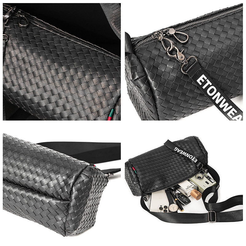 Fashion High Quality Hand-woven Street Couple Cylinder Bag