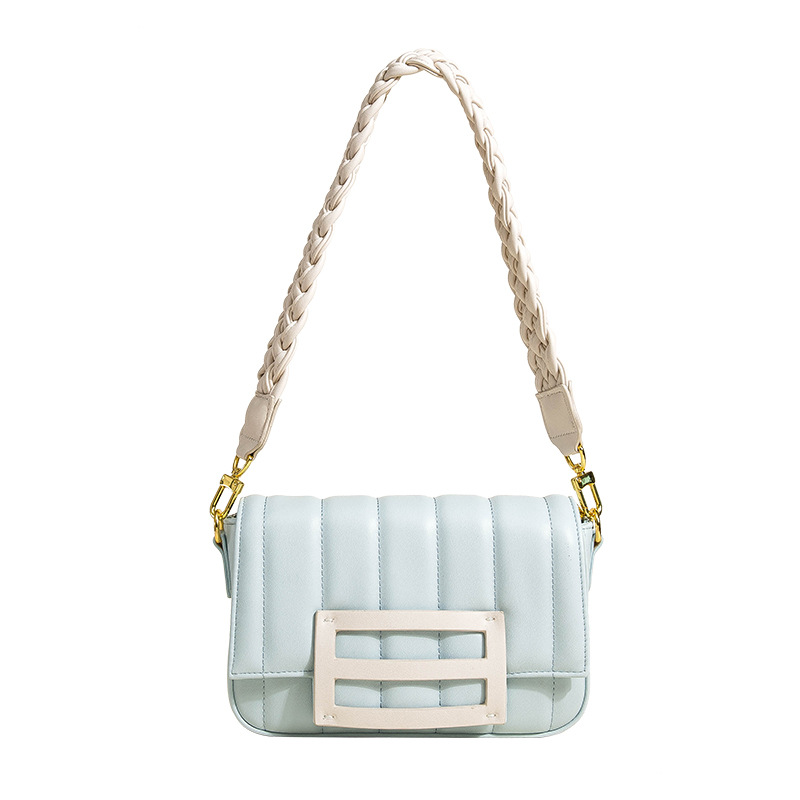 Contrast Woven Broadband Single Shoulder Crossbody Bag