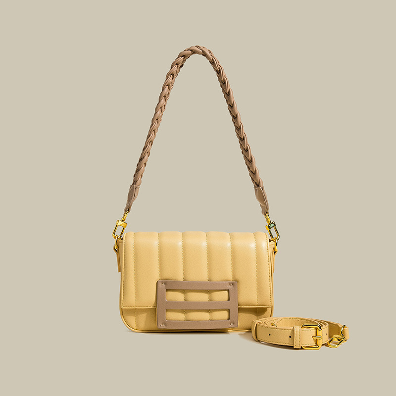 Contrast Woven Broadband Single Shoulder Crossbody Bag