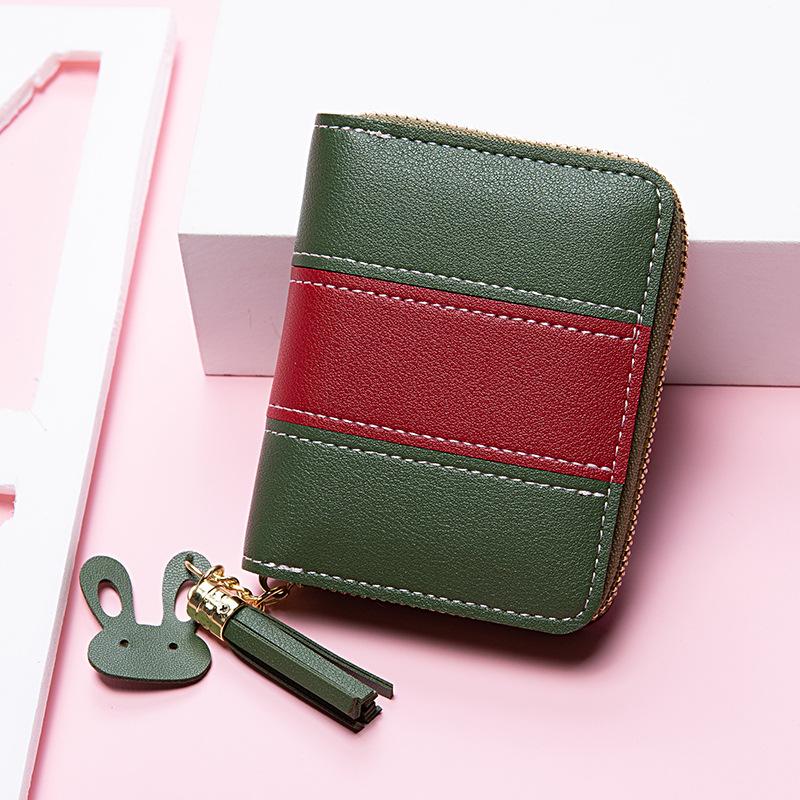 Fashion Women's Small Wallet Short Zipper Folding Color Matching Women's Wallet