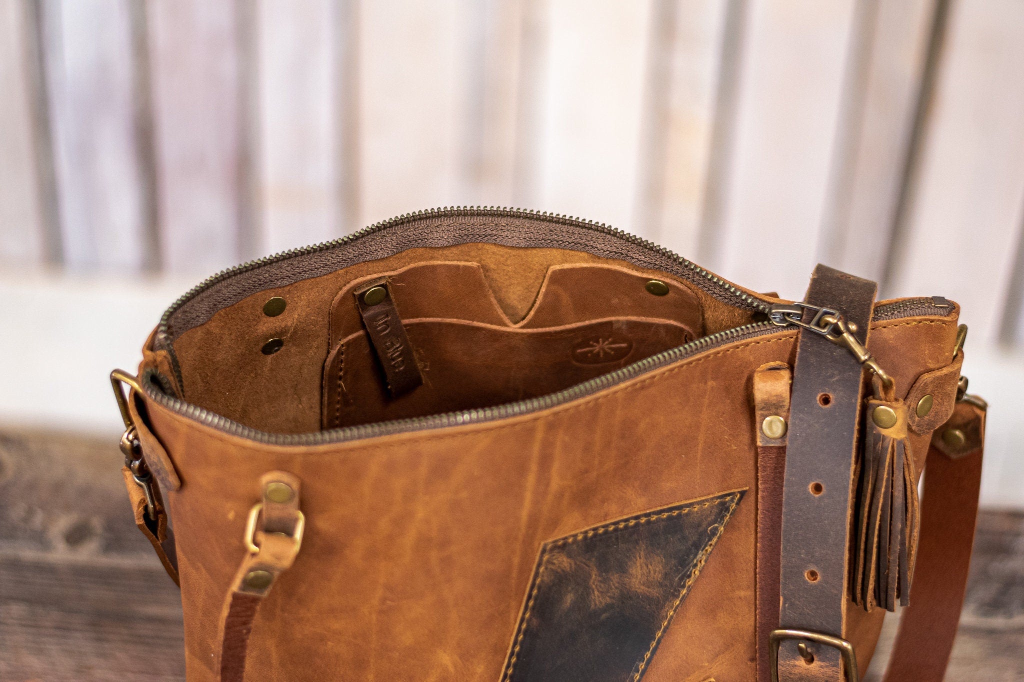 Classic Leather Botanical Tote Bag | Handmade Leather Purse | Large Leather Handbag | The Tall Tote Botanical